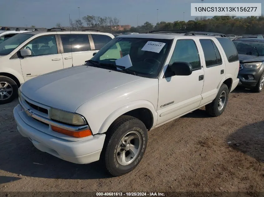 2003 Chevrolet Blazer Ls VIN: 1GNCS13X13K156277 Lot: 40681613