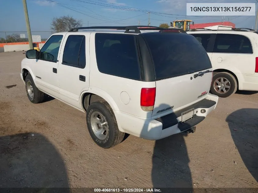 2003 Chevrolet Blazer Ls VIN: 1GNCS13X13K156277 Lot: 40681613