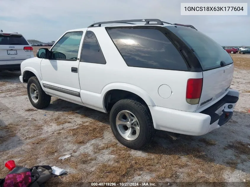 2003 Chevrolet Blazer Ls VIN: 1GNCS18X63K177604 Lot: 40719296