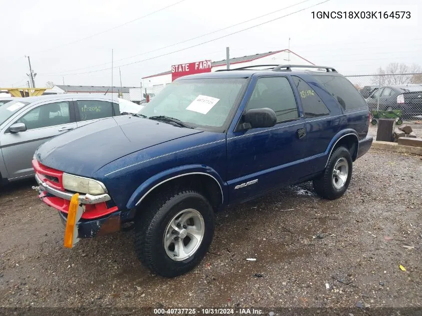 2003 Chevrolet Blazer Ls VIN: 1GNCS18X03K164573 Lot: 40737725