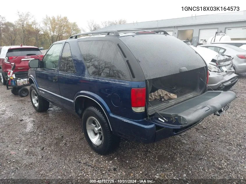 2003 Chevrolet Blazer Ls VIN: 1GNCS18X03K164573 Lot: 40737725