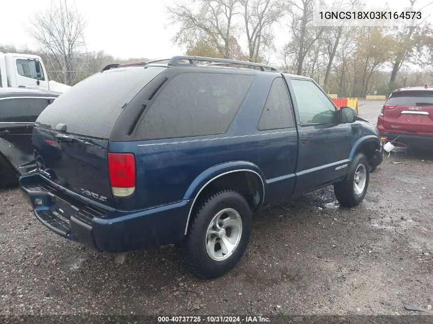 2003 Chevrolet Blazer Ls VIN: 1GNCS18X03K164573 Lot: 40737725