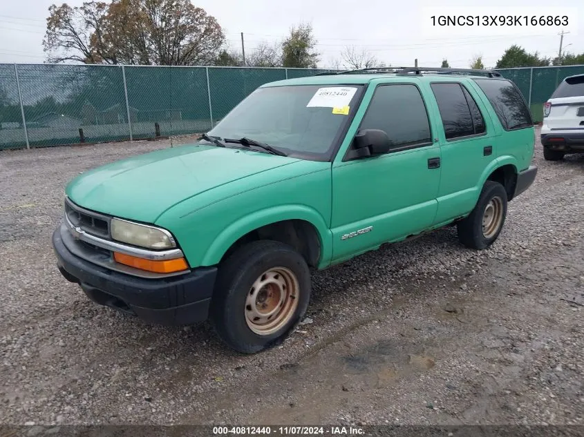 2003 Chevrolet Blazer Ls VIN: 1GNCS13X93K166863 Lot: 40812440