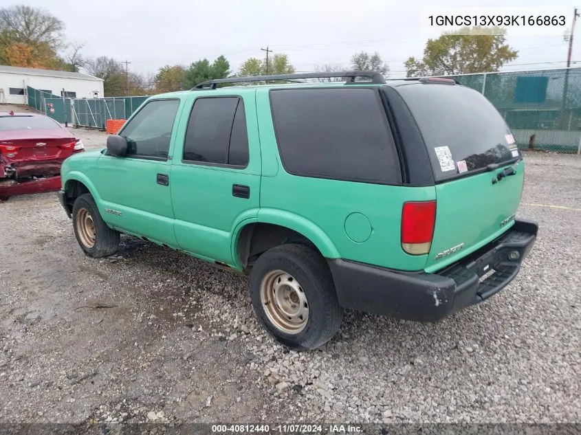 2003 Chevrolet Blazer Ls VIN: 1GNCS13X93K166863 Lot: 40812440