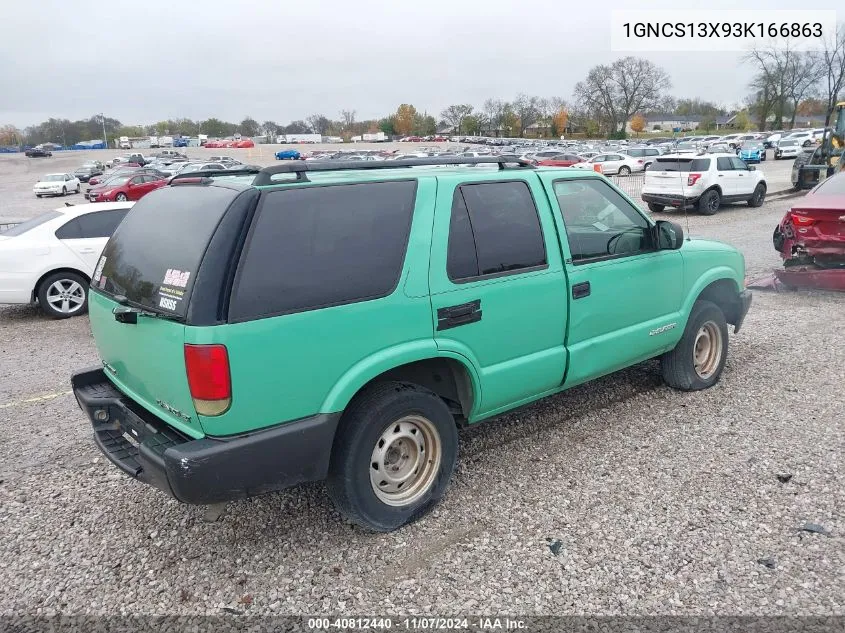 2003 Chevrolet Blazer Ls VIN: 1GNCS13X93K166863 Lot: 40812440