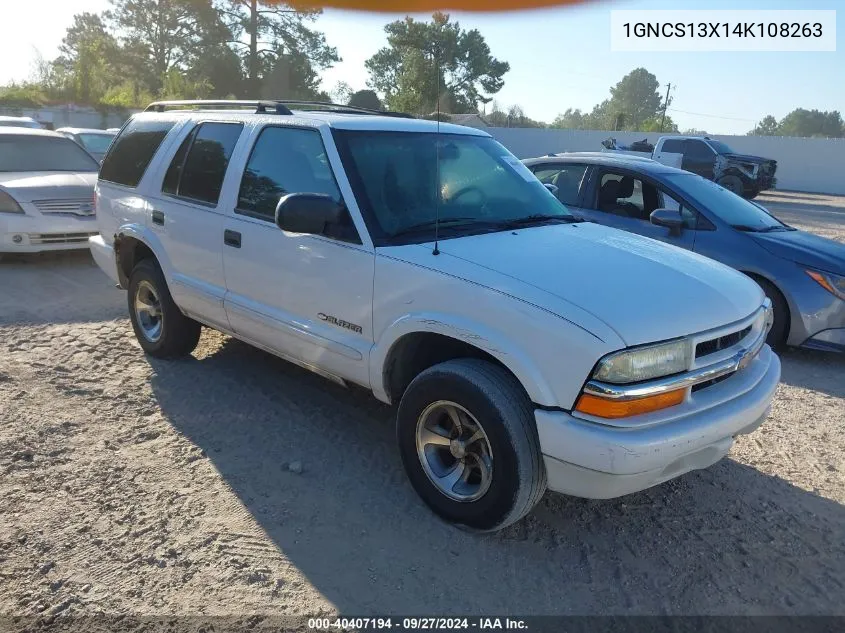 2004 Chevrolet Blazer Ls VIN: 1GNCS13X14K108263 Lot: 40407194