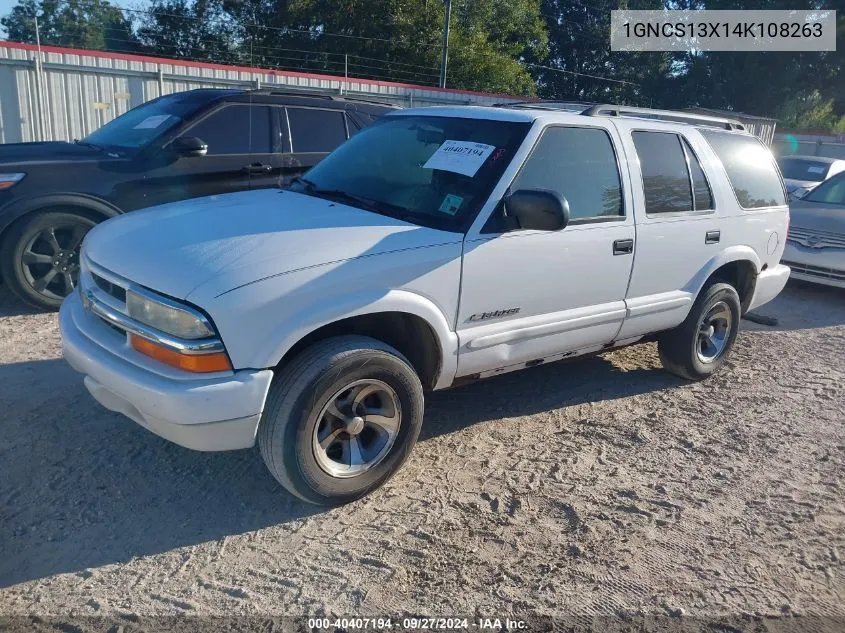 2004 Chevrolet Blazer Ls VIN: 1GNCS13X14K108263 Lot: 40407194