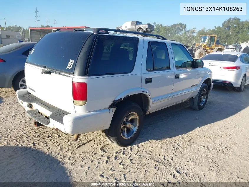 2004 Chevrolet Blazer Ls VIN: 1GNCS13X14K108263 Lot: 40407194