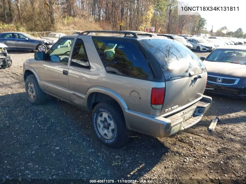 2004 Chevrolet Blazer Ls VIN: 1GNCT18X34K131811 Lot: 40871375