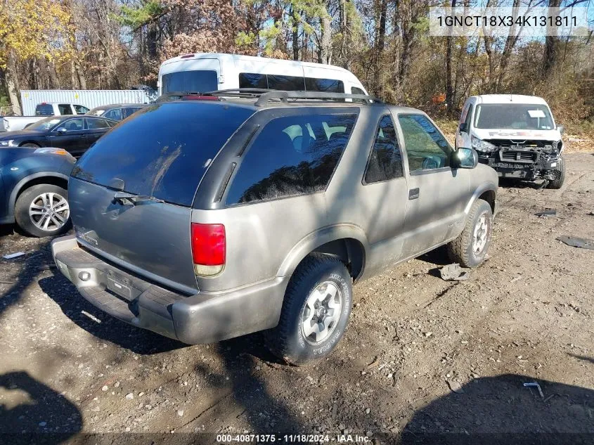 2004 Chevrolet Blazer Ls VIN: 1GNCT18X34K131811 Lot: 40871375