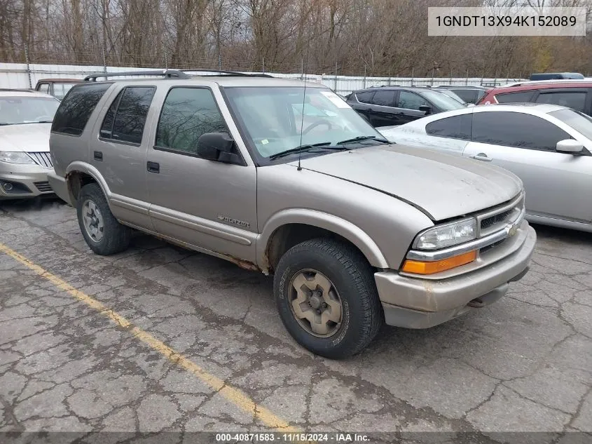 2004 Chevrolet Blazer Ls VIN: 1GNDT13X94K152089 Lot: 40871583