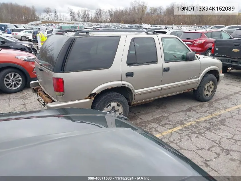 2004 Chevrolet Blazer Ls VIN: 1GNDT13X94K152089 Lot: 40871583