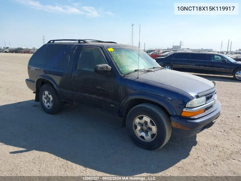 2005 Chevrolet Blazer VIN: 1GNCT18X15K119917 Lot: 12062327