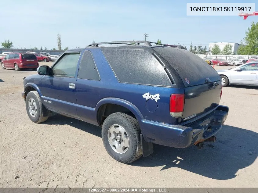 1GNCT18X15K119917 2005 Chevrolet Blazer