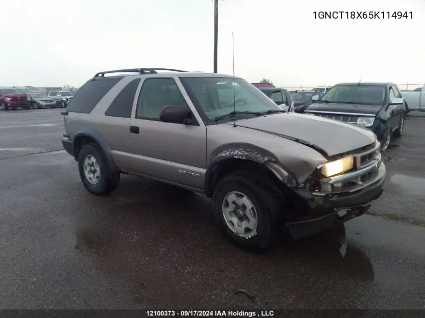 2005 Chevrolet Blazer VIN: 1GNCT18X65K114941 Lot: 12100373