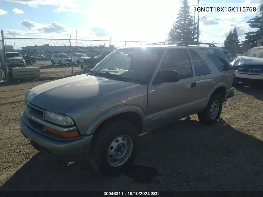 2005 Chevrolet Blazer VIN: 1GNCT18X15K115768 Lot: 30046311