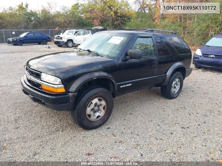 2005 Chevrolet Blazer Ls VIN: 1GNCT18X95K110172 Lot: 40722405