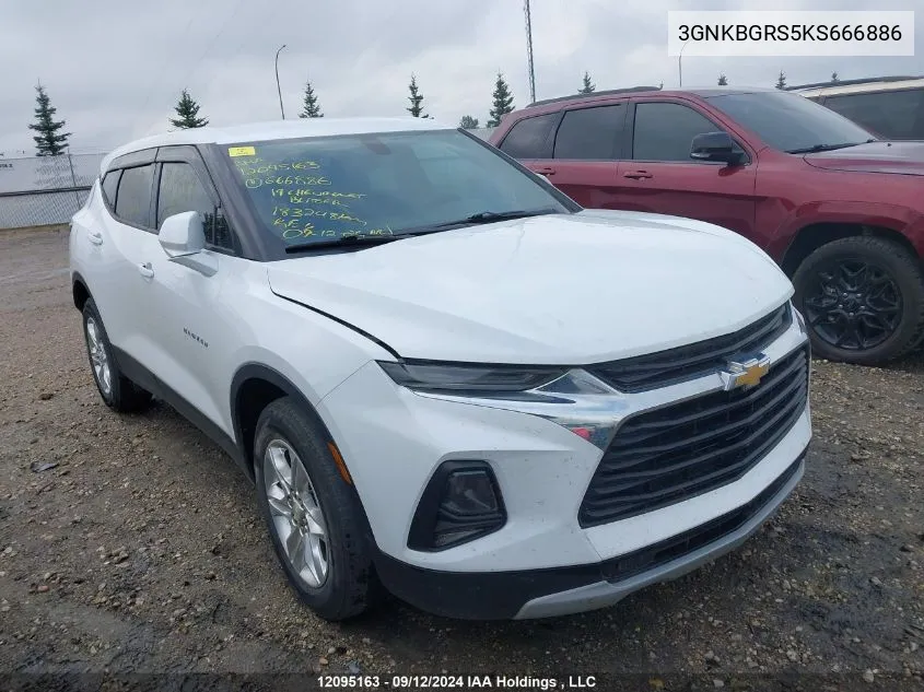 2019 Chevrolet Blazer VIN: 3GNKBGRS5KS666886 Lot: 12095163