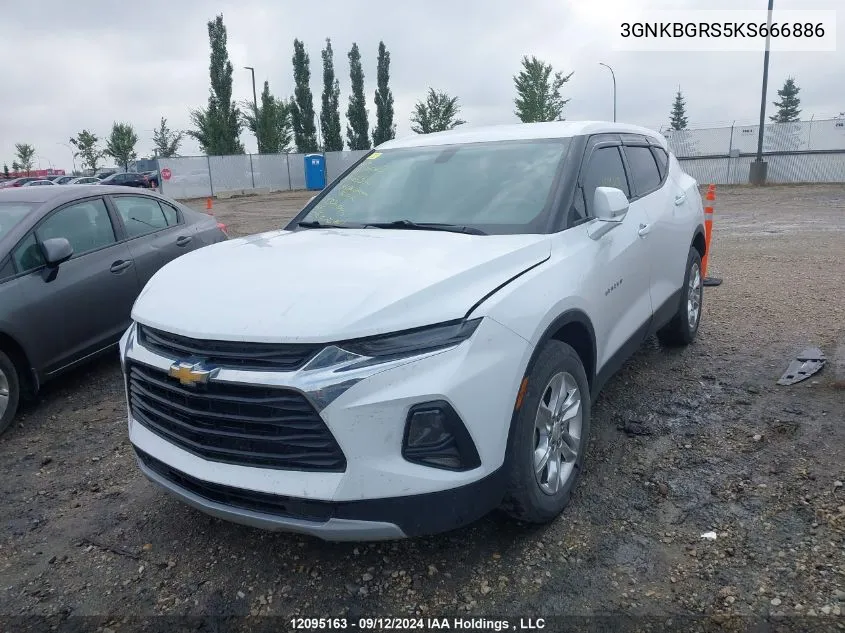 2019 Chevrolet Blazer VIN: 3GNKBGRS5KS666886 Lot: 12095163