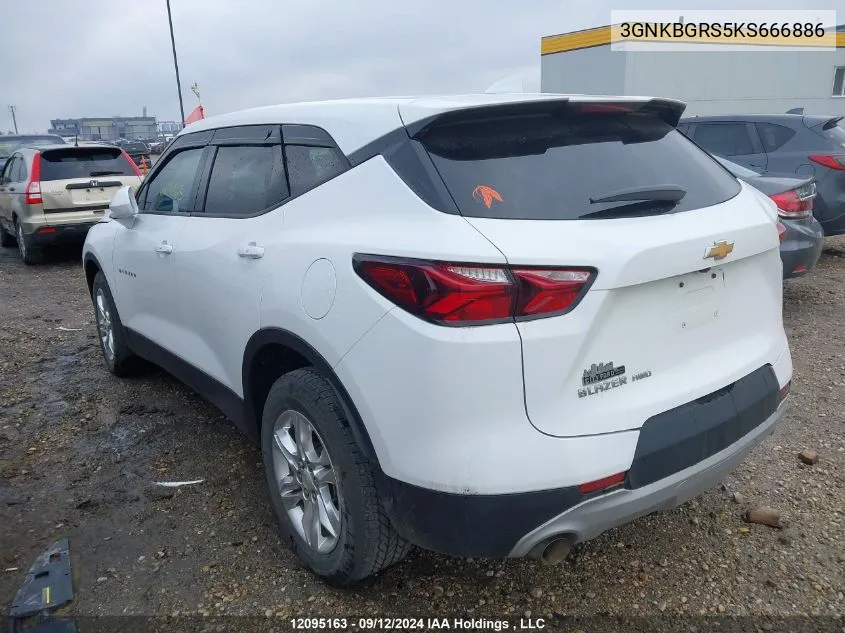 2019 Chevrolet Blazer VIN: 3GNKBGRS5KS666886 Lot: 12095163