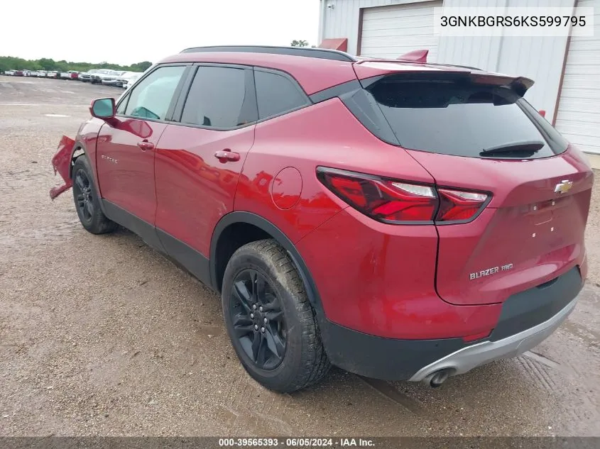 2019 Chevrolet Blazer VIN: 3GNKBGRS6KS599795 Lot: 39565393