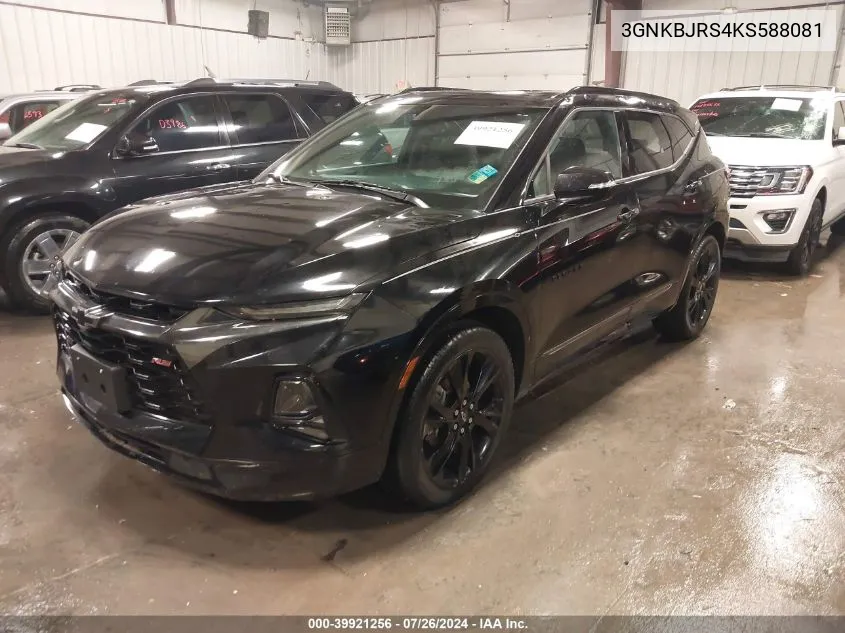 2019 Chevrolet Blazer Rs VIN: 3GNKBJRS4KS588081 Lot: 39921256