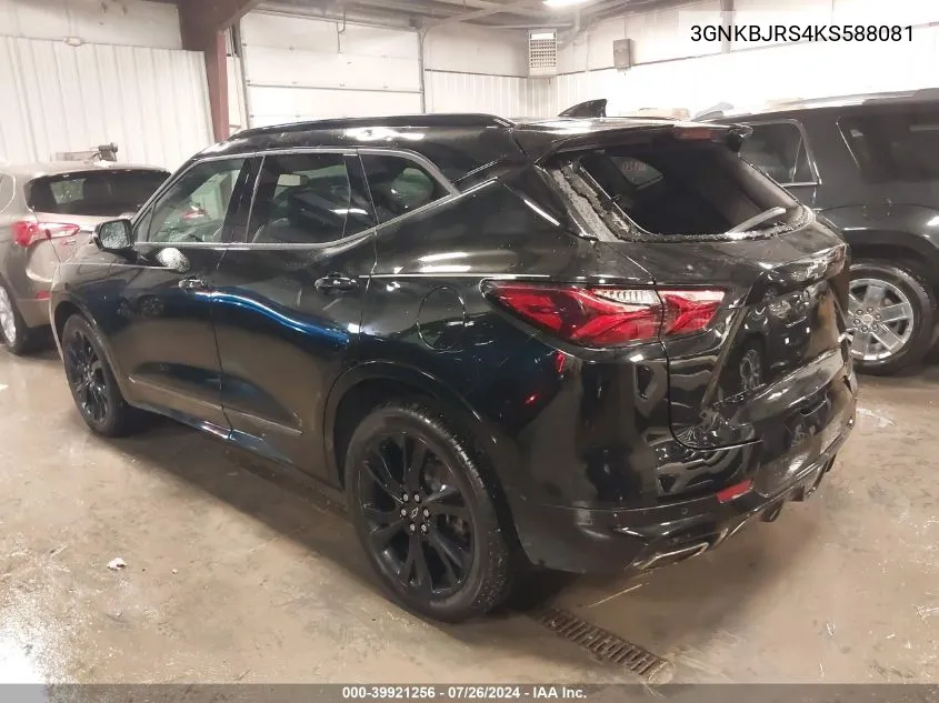 2019 Chevrolet Blazer Rs VIN: 3GNKBJRS4KS588081 Lot: 39921256