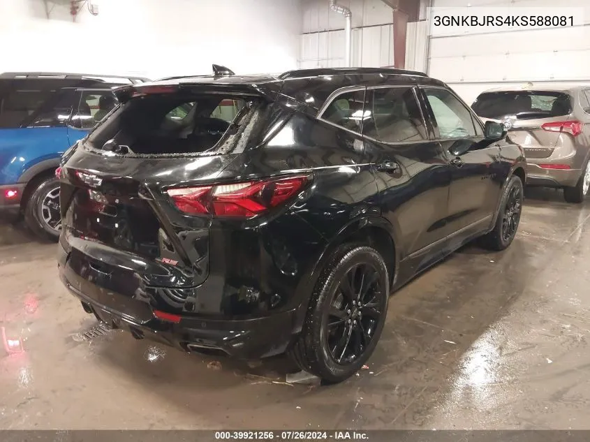 2019 Chevrolet Blazer Rs VIN: 3GNKBJRS4KS588081 Lot: 39921256