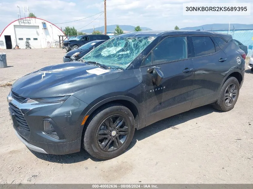 2019 Chevrolet Blazer 2Lt VIN: 3GNKBGRS2KS689395 Lot: 40052636