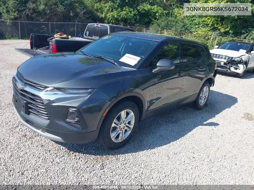 2019 Chevrolet Blazer VIN: 3GNKBGRS6KS672034 Lot: 40084566