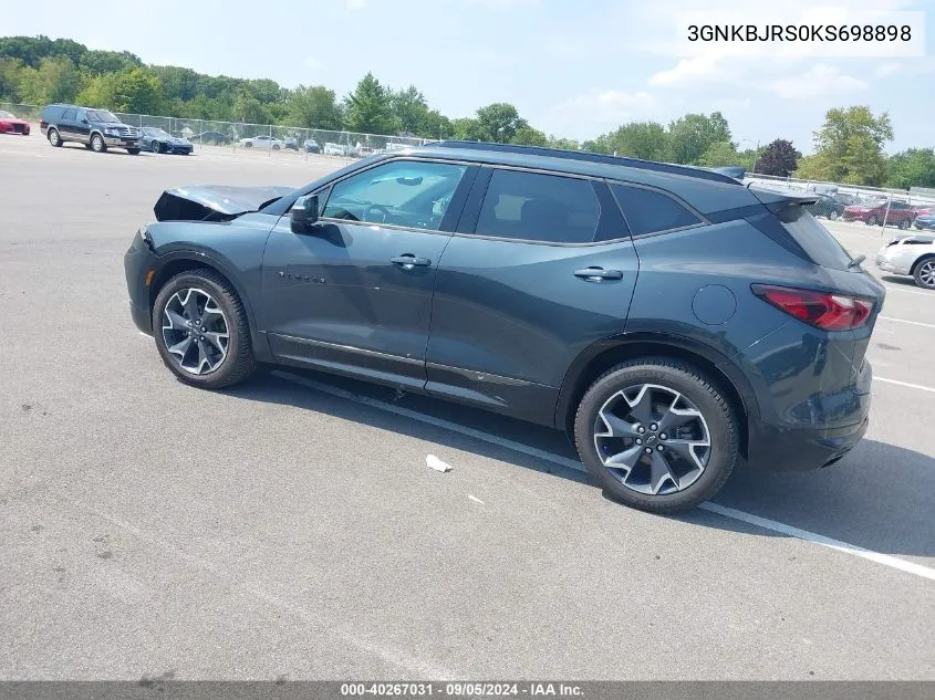 2019 Chevrolet Blazer Rs VIN: 3GNKBJRS0KS698898 Lot: 40267031