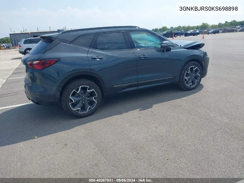 2019 Chevrolet Blazer Rs VIN: 3GNKBJRS0KS698898 Lot: 40267031