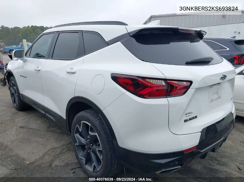 2019 Chevrolet Blazer Rs VIN: 3GNKBERS2KS693824 Lot: 40376039