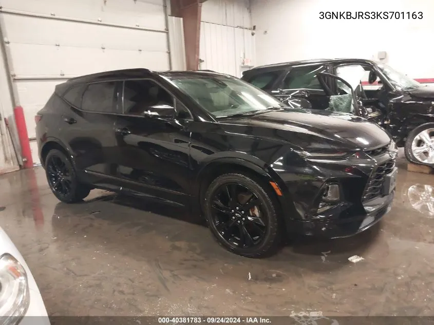 2019 Chevrolet Blazer Rs VIN: 3GNKBJRS3KS701163 Lot: 40381783