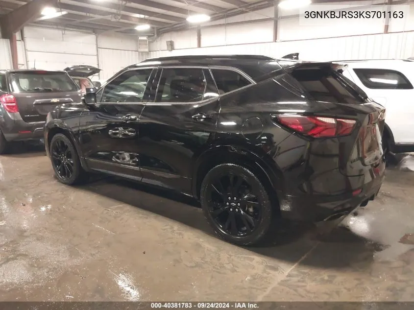 2019 Chevrolet Blazer Rs VIN: 3GNKBJRS3KS701163 Lot: 40381783