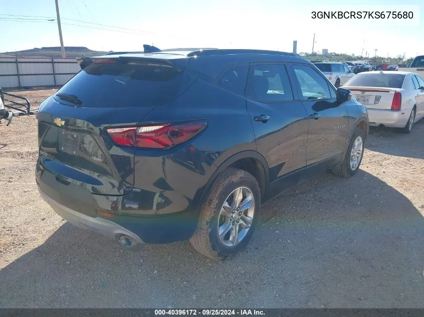 2019 Chevrolet Blazer VIN: 3GNKBCRS7KS675680 Lot: 40396172