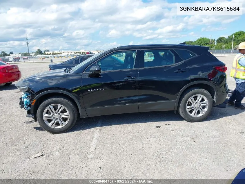 2019 Chevrolet Blazer L VIN: 3GNKBARA7KS615684 Lot: 40404757