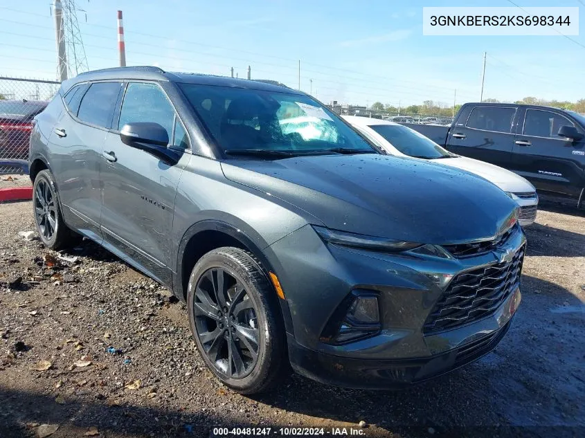 2019 Chevrolet Blazer Rs VIN: 3GNKBERS2KS698344 Lot: 40665079