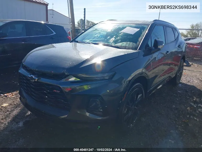 2019 Chevrolet Blazer Rs VIN: 3GNKBERS2KS698344 Lot: 40665079