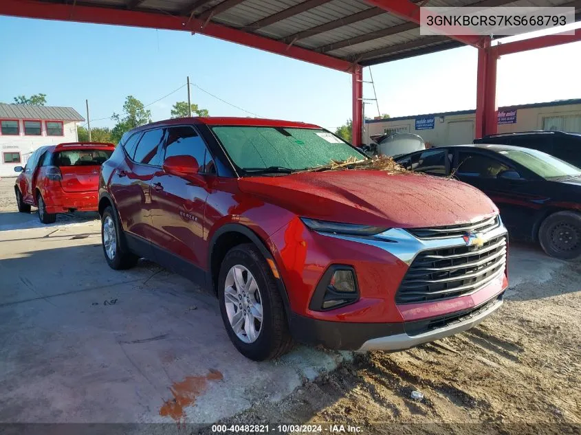 2019 Chevrolet Blazer VIN: 3GNKBCRS7KS668793 Lot: 40482821