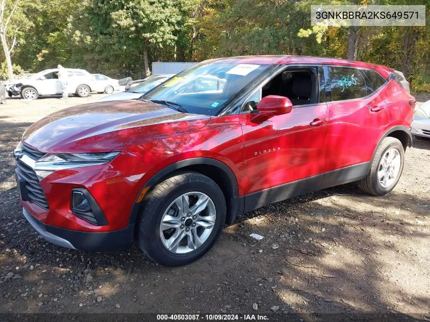 2019 Chevrolet Blazer VIN: 3GNKBBRA2KS649571 Lot: 40503087