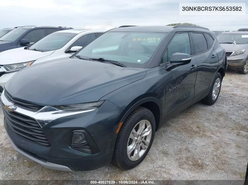 2019 Chevrolet Blazer 2Lt VIN: 3GNKBCRS7KS653582 Lot: 40527039