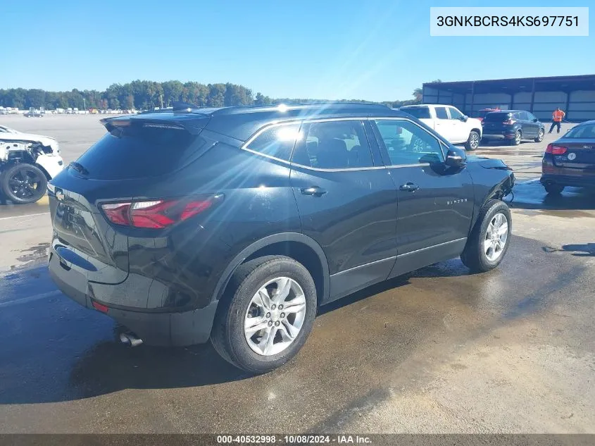 2019 Chevrolet Blazer 2Lt VIN: 3GNKBCRS4KS697751 Lot: 40532998