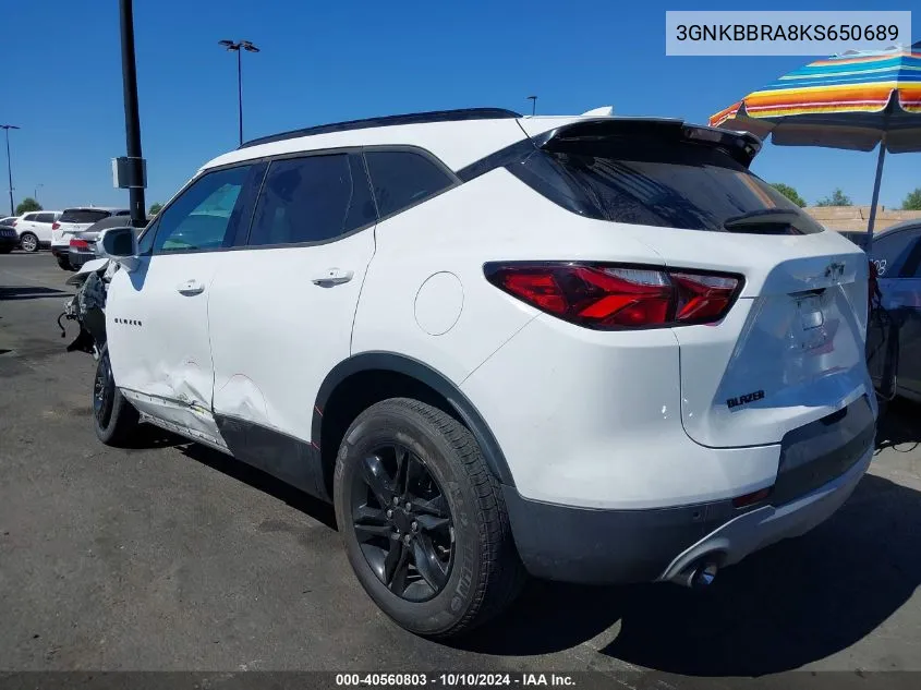 2019 Chevrolet Blazer VIN: 3GNKBBRA8KS650689 Lot: 40560803