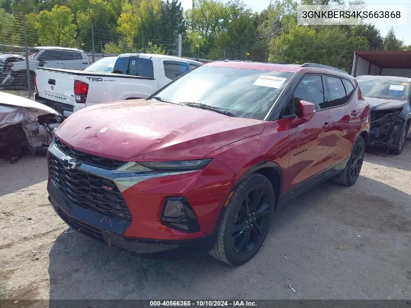 2019 Chevrolet Blazer Rs VIN: 3GNKBERS4KS663868 Lot: 40566365