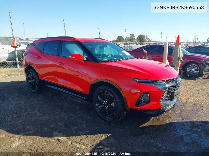 2019 Chevrolet Blazer Rs VIN: 3GNKBJRS2KS690558 Lot: 40594435