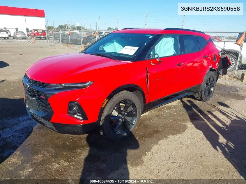 2019 Chevrolet Blazer Rs VIN: 3GNKBJRS2KS690558 Lot: 40594435