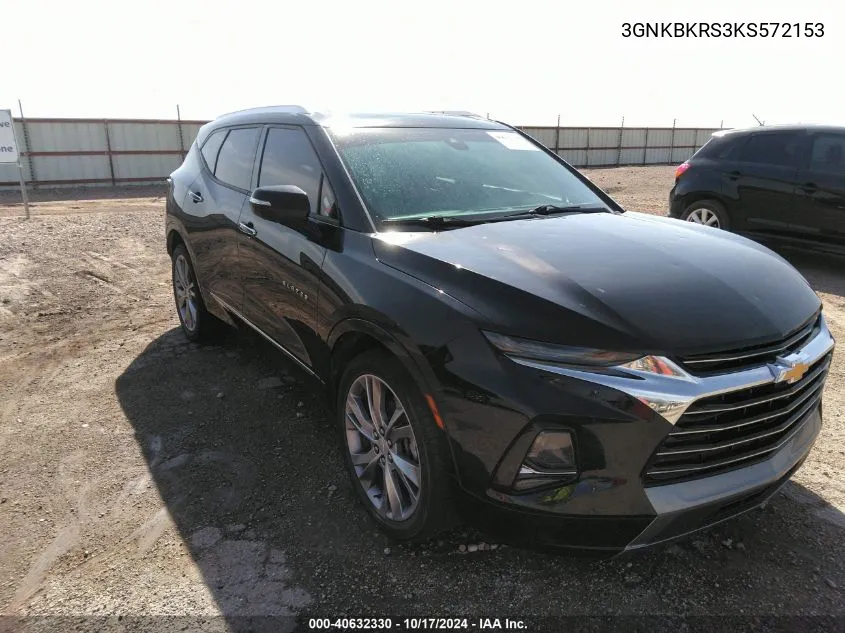 2019 Chevrolet Blazer Premier VIN: 3GNKBKRS3KS572153 Lot: 40632330