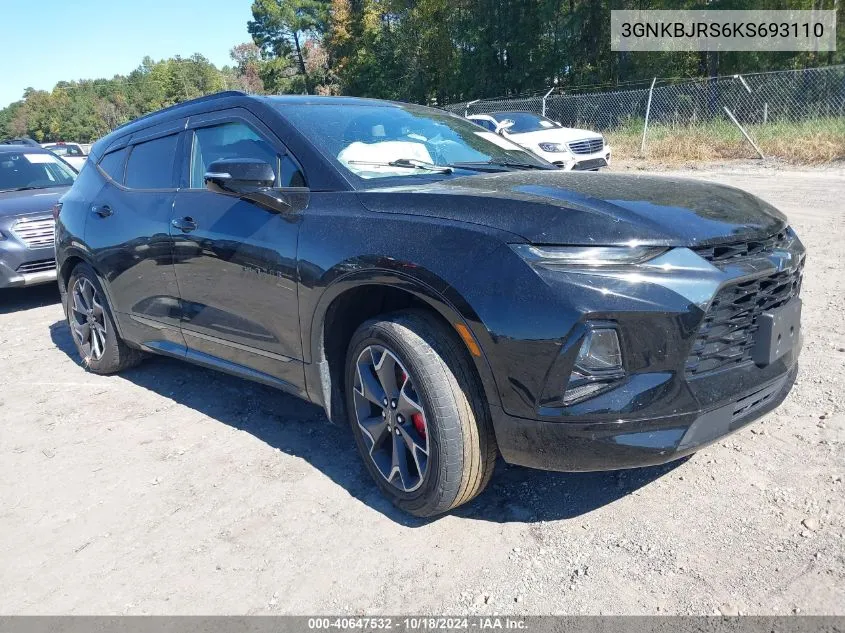 2019 Chevrolet Blazer Rs VIN: 3GNKBJRS6KS693110 Lot: 40647532