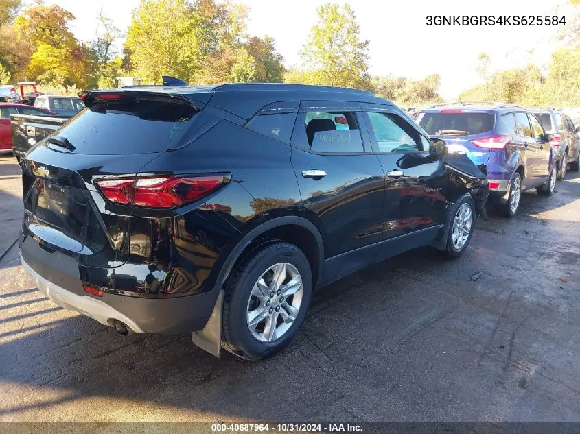 2019 Chevrolet Blazer VIN: 3GNKBGRS4KS625584 Lot: 40687964